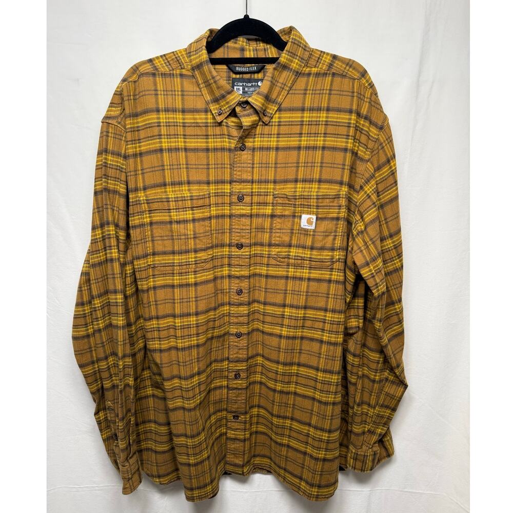 Carhartt Rugged Flex Relaxed Fit Plaid Flannel Shirt, 3XL Tall